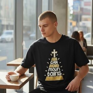 Adult Classic T-Shirt Dk Blue Black Faith 2 XL